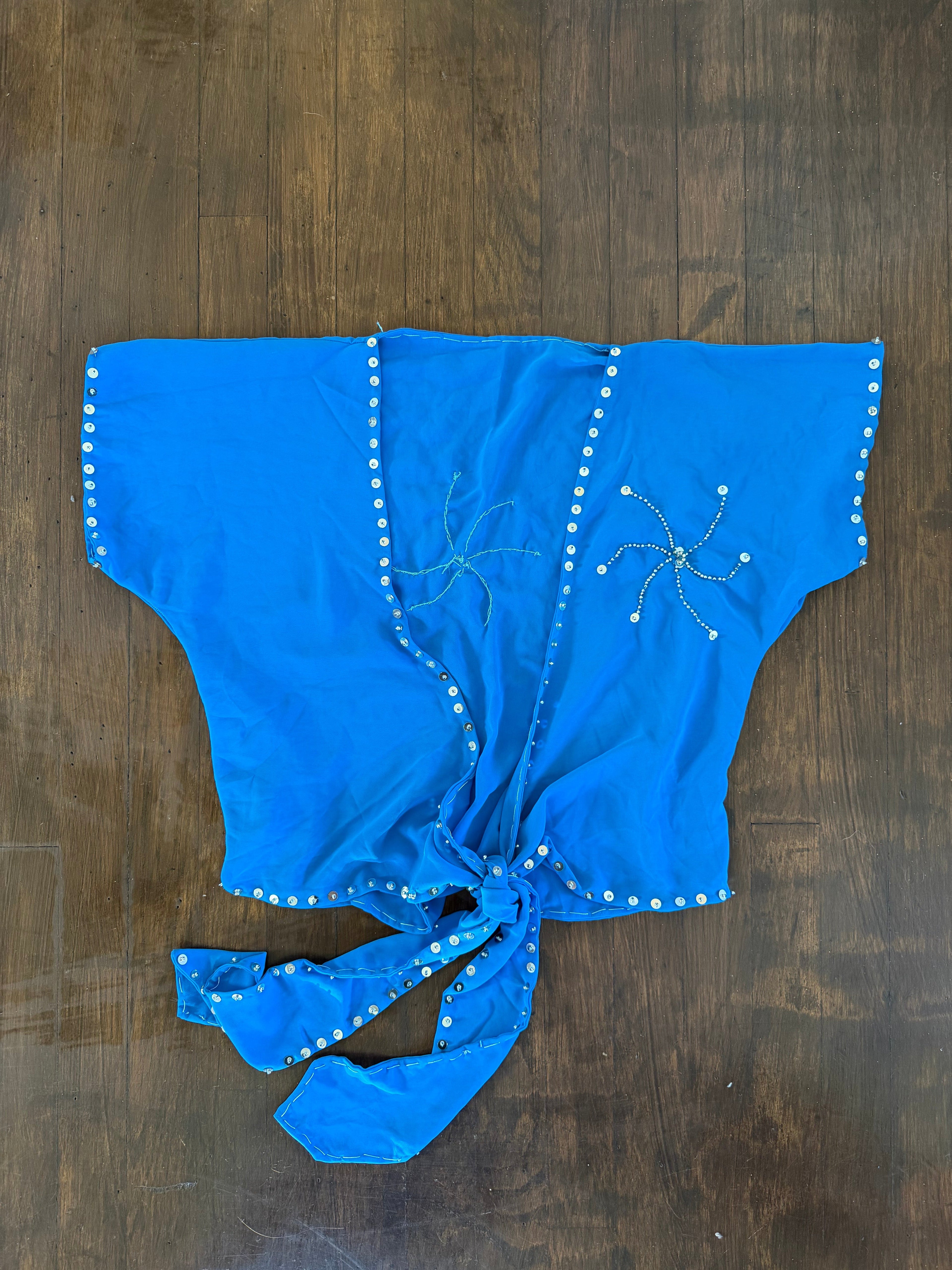 Blue Sequin Blouse (fits S-M)