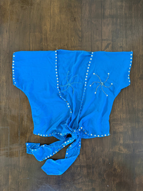 Blue Sequin Blouse (fits S-M)